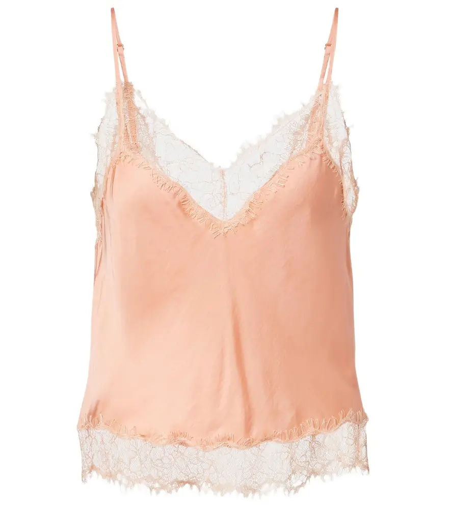 Poupette St Barth Zely lace-trimmed satin camisole