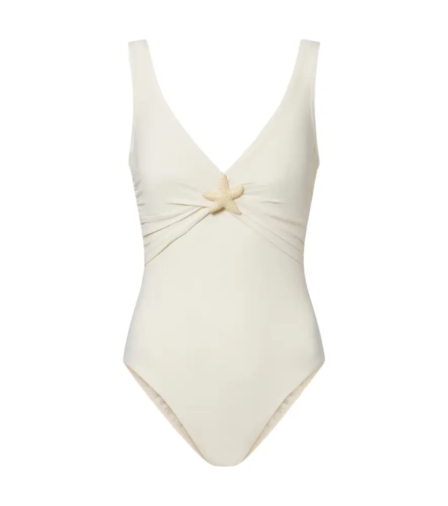 Karla Colletto Starfish embellished swimsuit