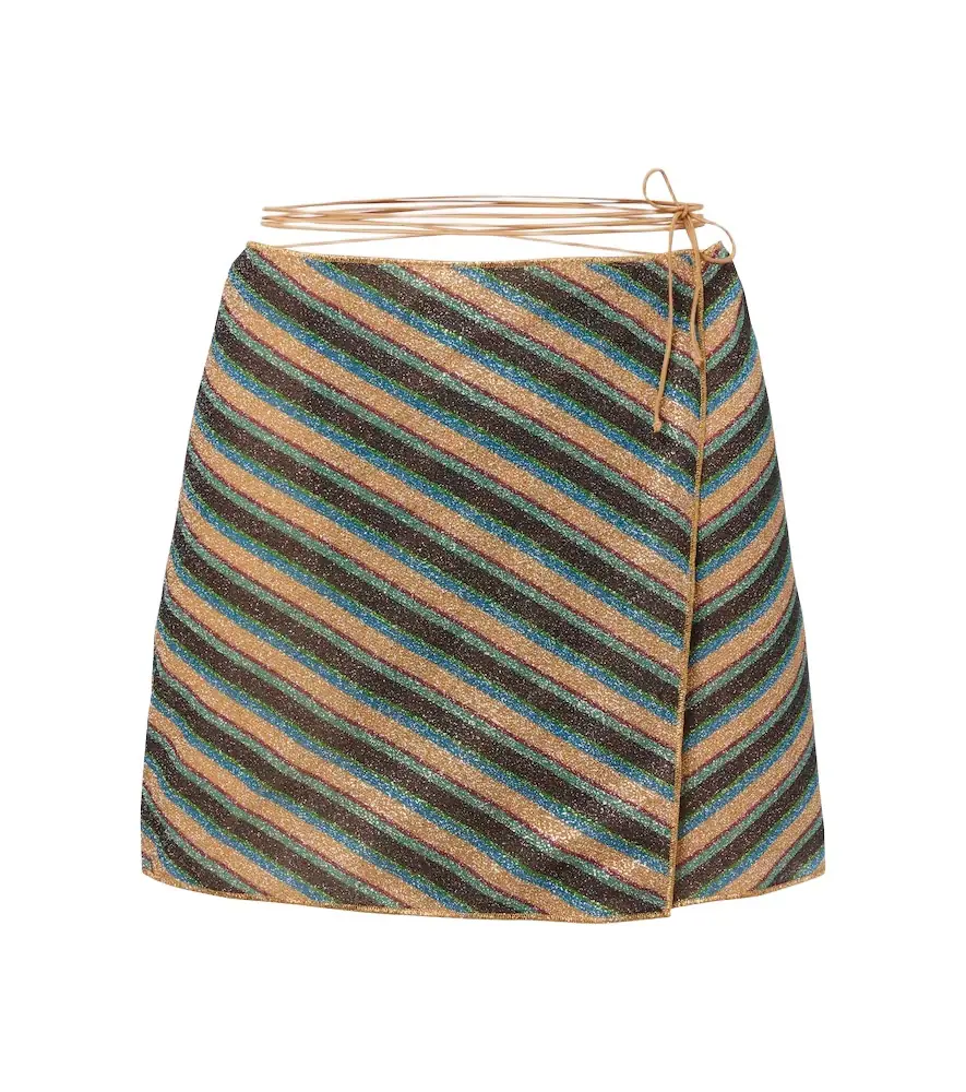 Oseree Oséree Lumière striped wrap skirt