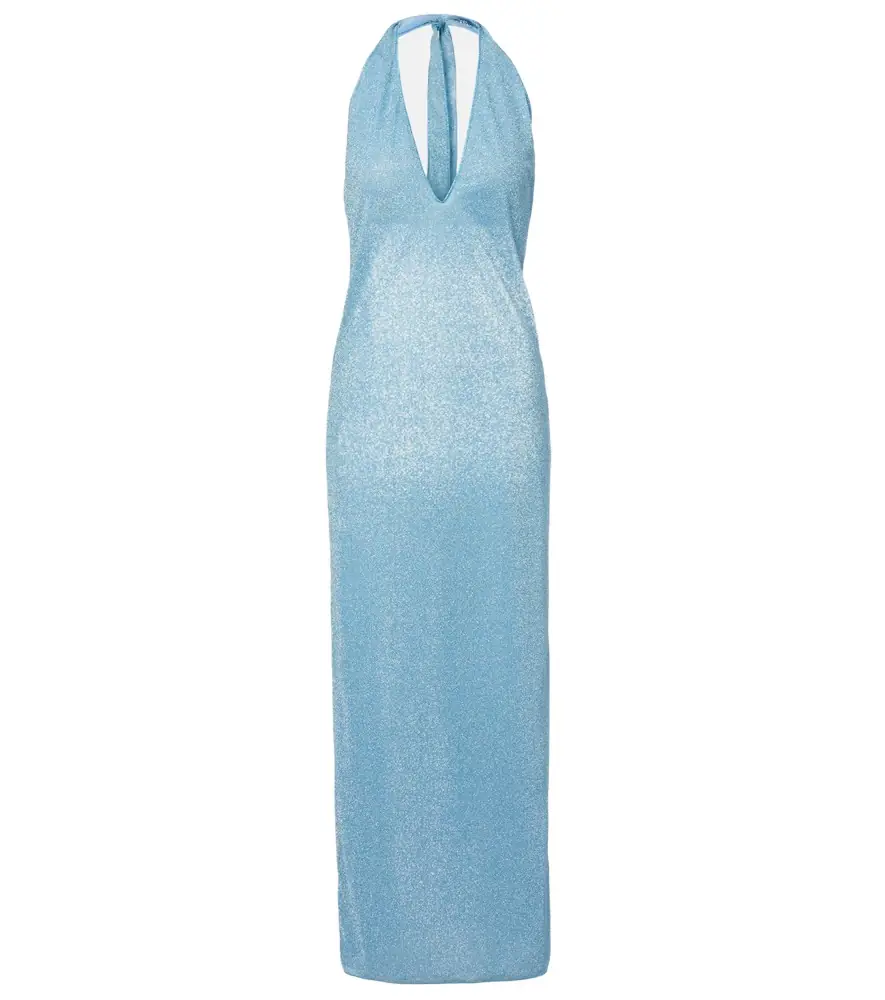 Oseree Oséree Lumière halterneck maxi dress