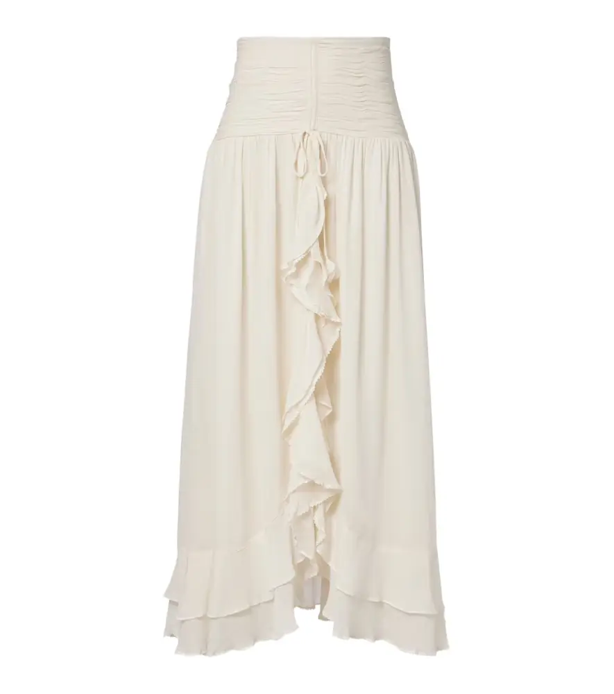 Poupette St Barth Neree ruffled maxi skirt