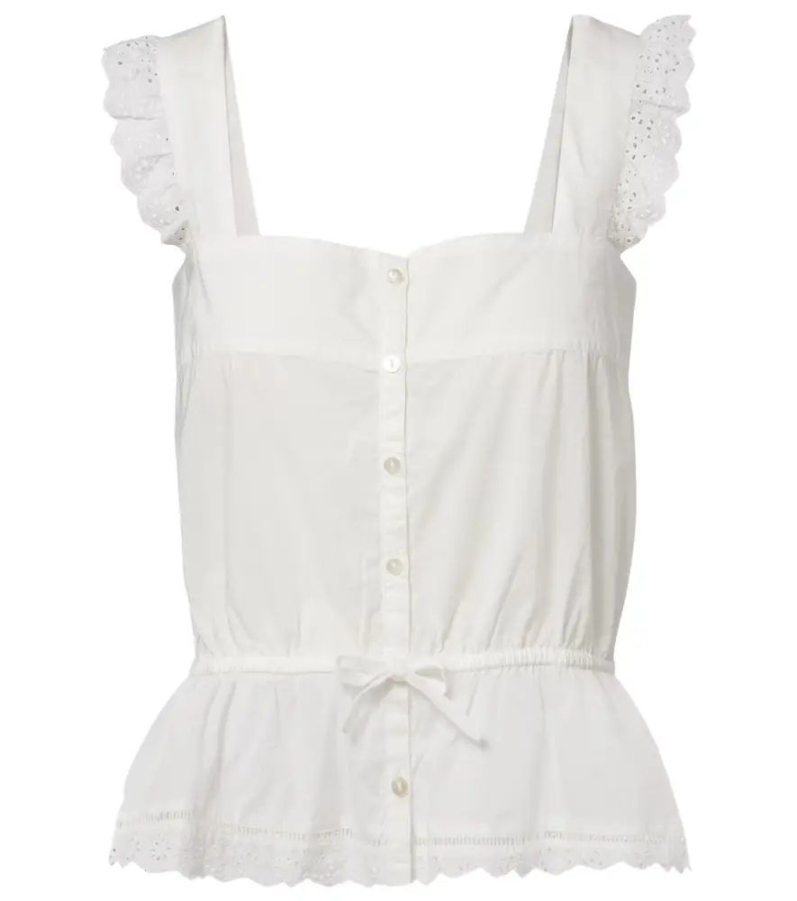 Poupette St Barth Clive cotton poplin top