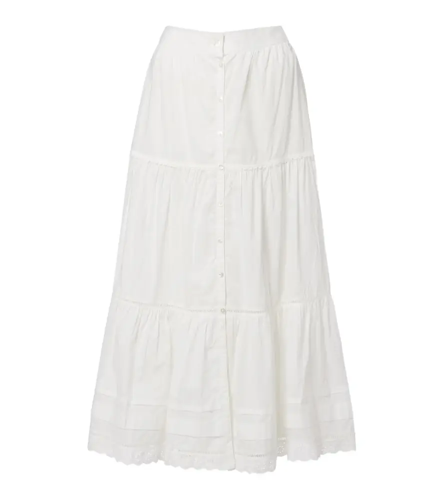 Poupette St Barth Ines broderie anglaise midi skirt