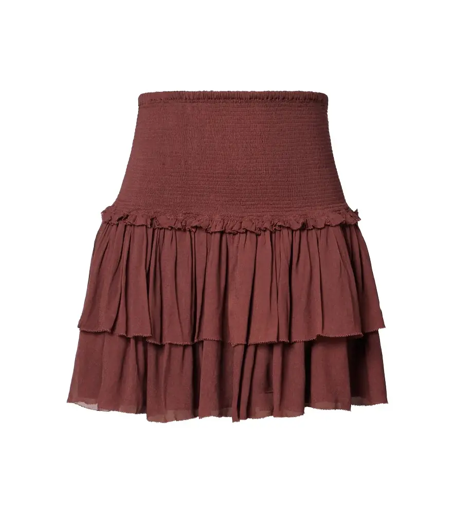 Poupette St Barth Farrah tiered miniskirt