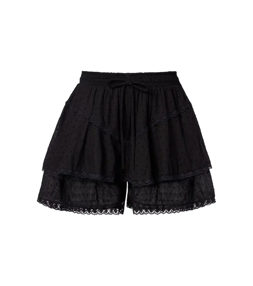 Poupette St Barth Thia crochet-trimmed cotton shorts