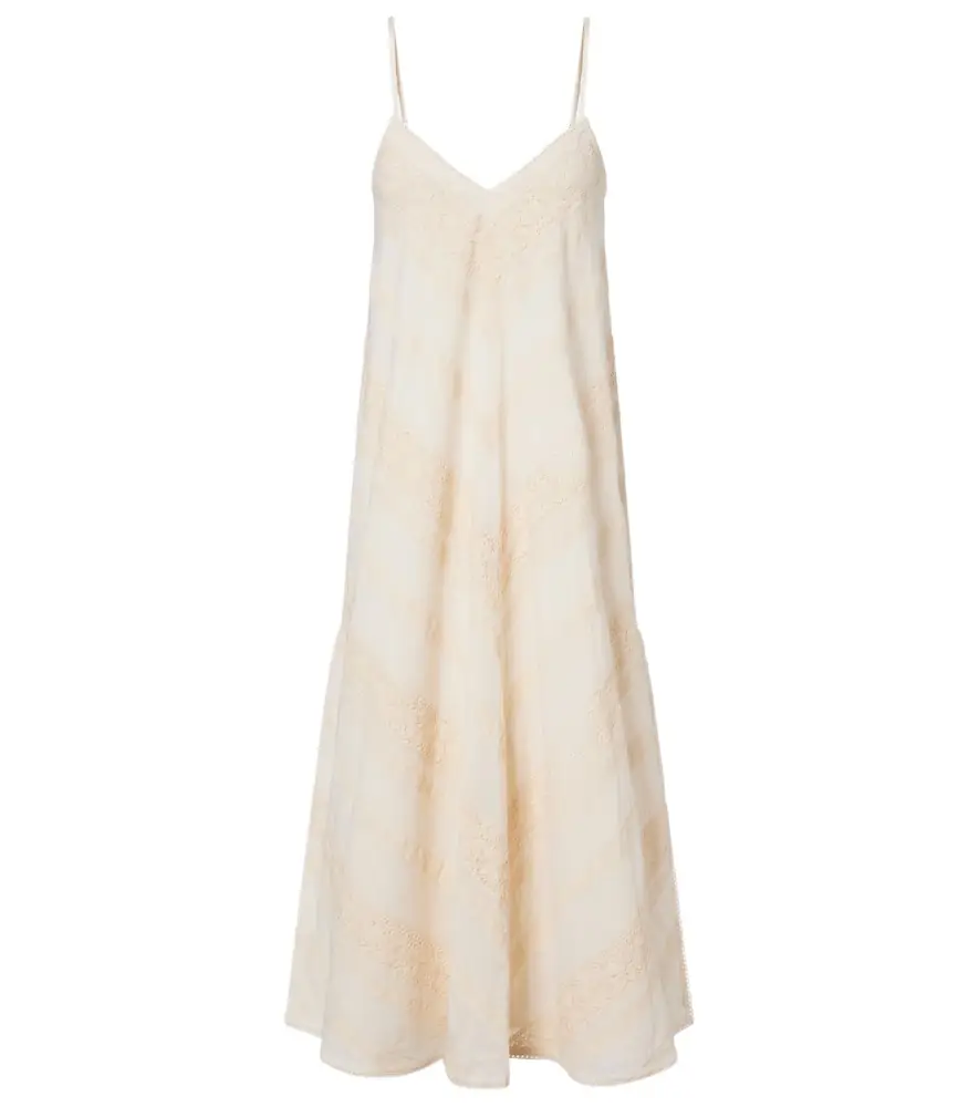 Juliet Dunn Embroidered cotton midi dress