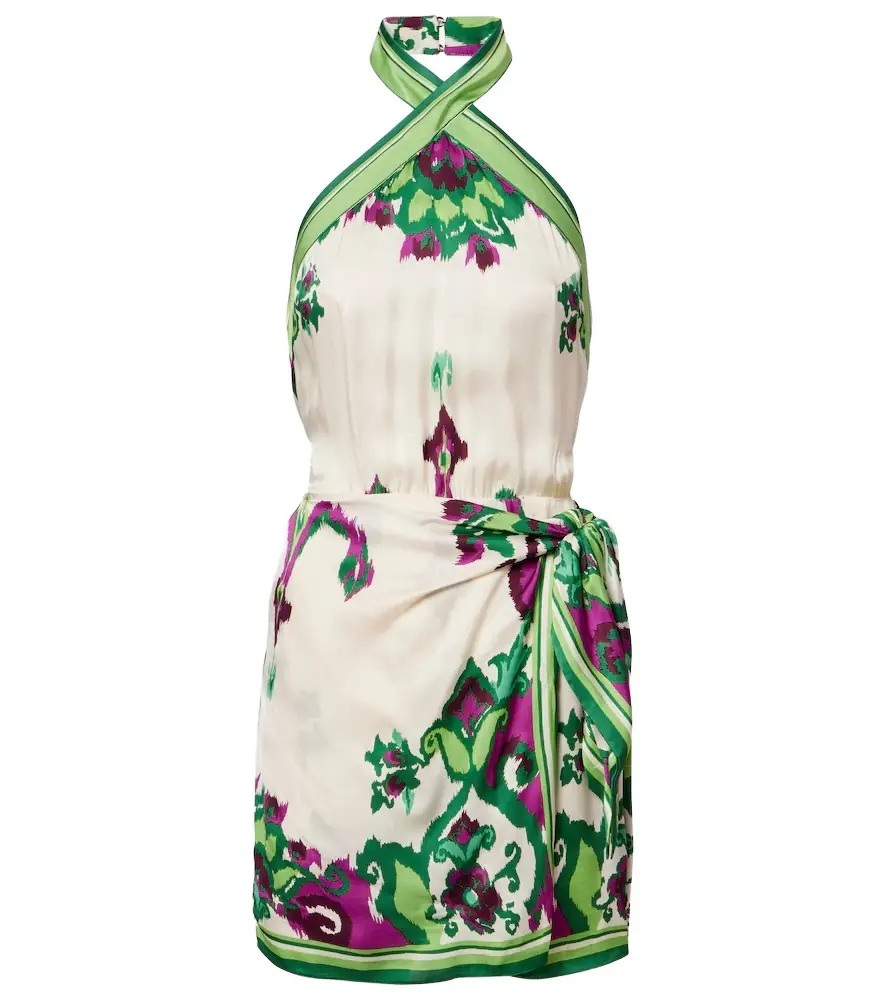 Poupette St Barth Aya printed halterneck minidress