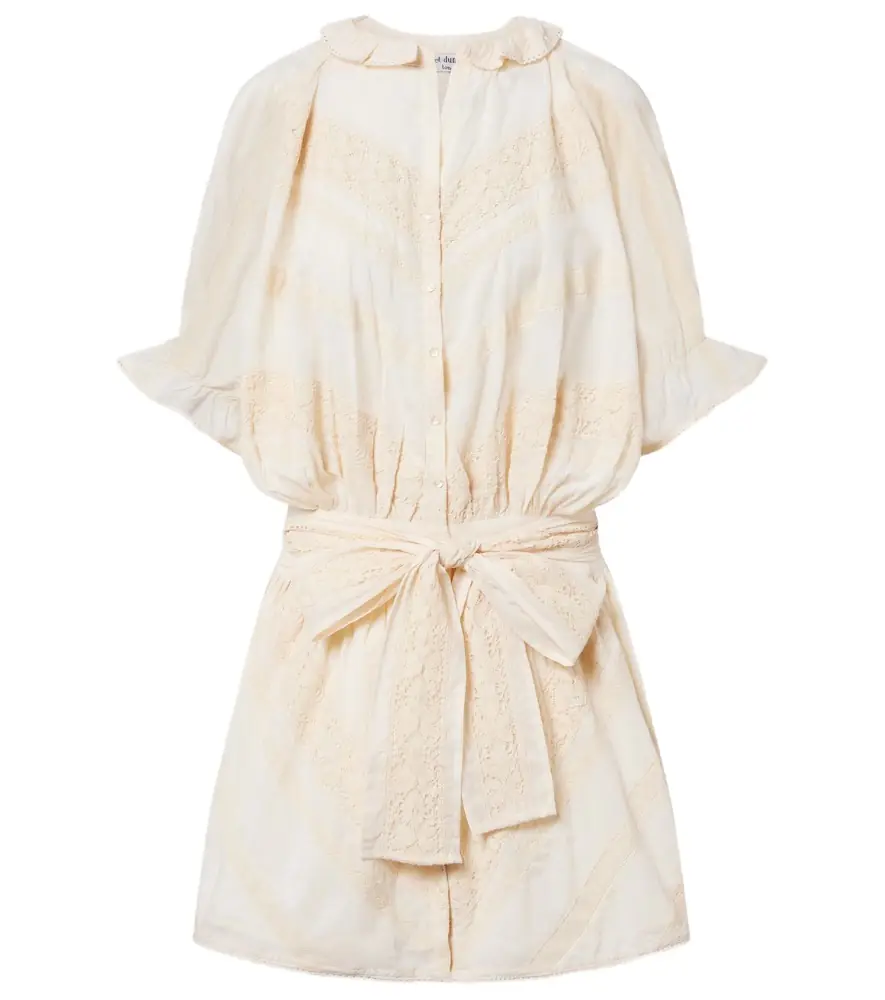 Juliet Dunn Embroidered cotton shirt dress