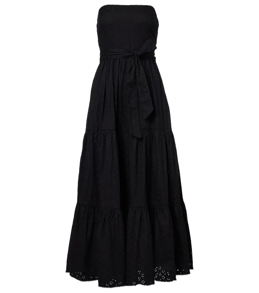 Poupette St Barth Thelma strapless cotton maxi dress