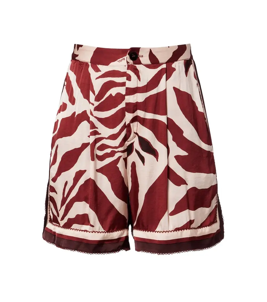 Poupette St Barth Isabelle printed satin shorts