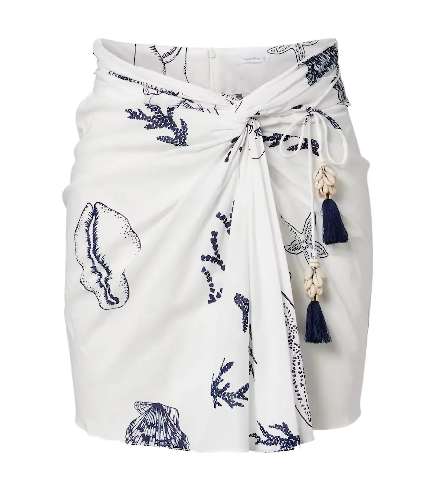 Poupette St Barth Tilda printed cotton wrap skirt