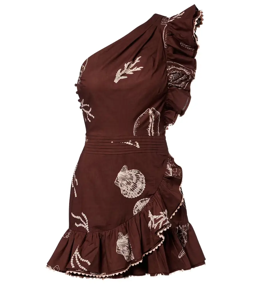 Poupette St Barth Corinne one-shoulder cotton minidress