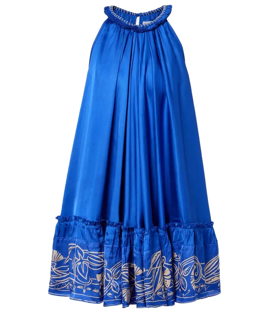 Poupette St Barth Cleo embellished floral satin minidress