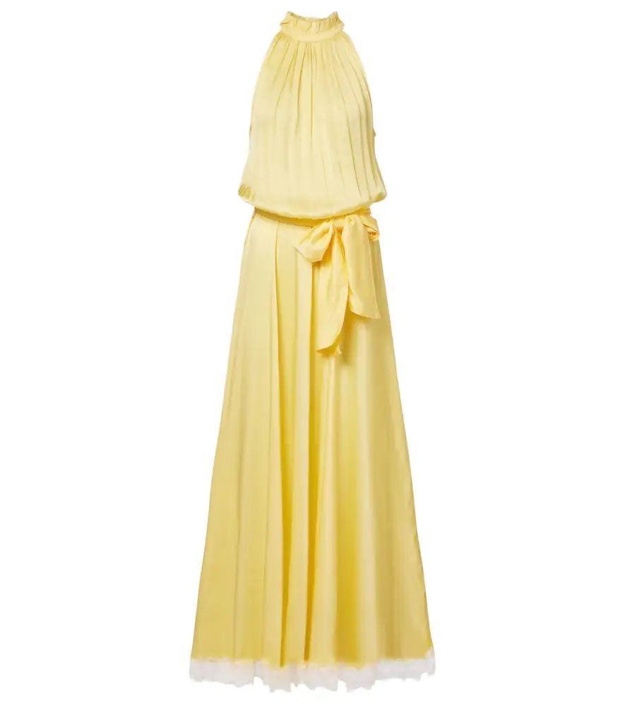 Poupette St Barth Nina halterneck satin maxi dress