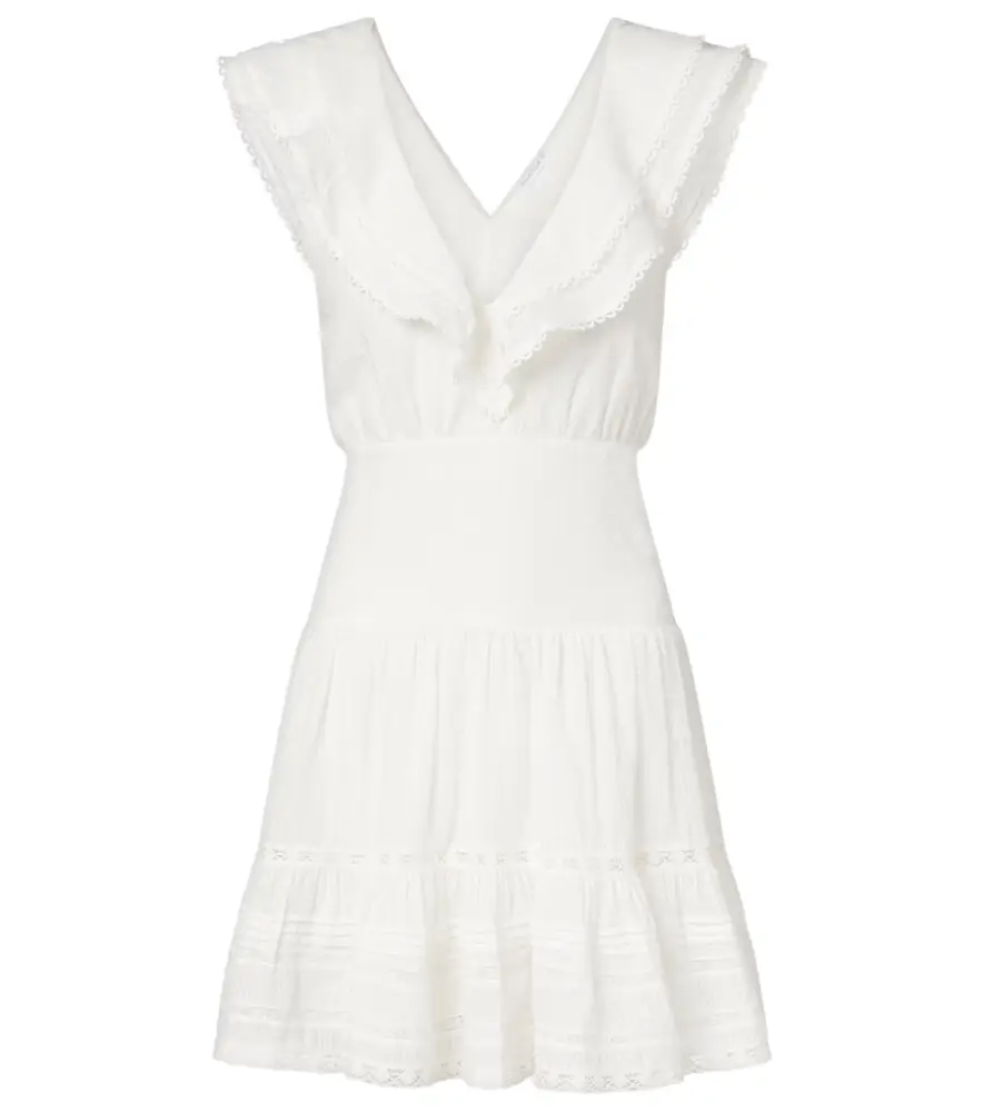 Poupette St Barth Della ruffled cotton minidress