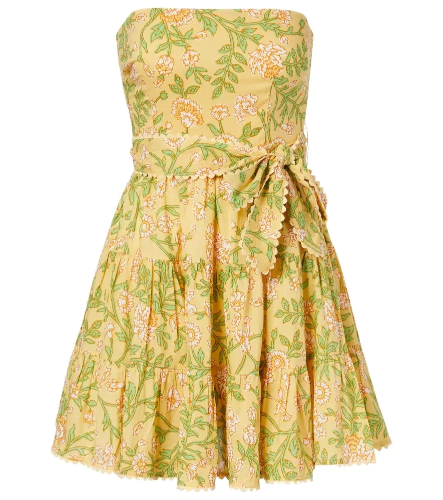 Poupette St Barth Christine cotton bandeau minidress