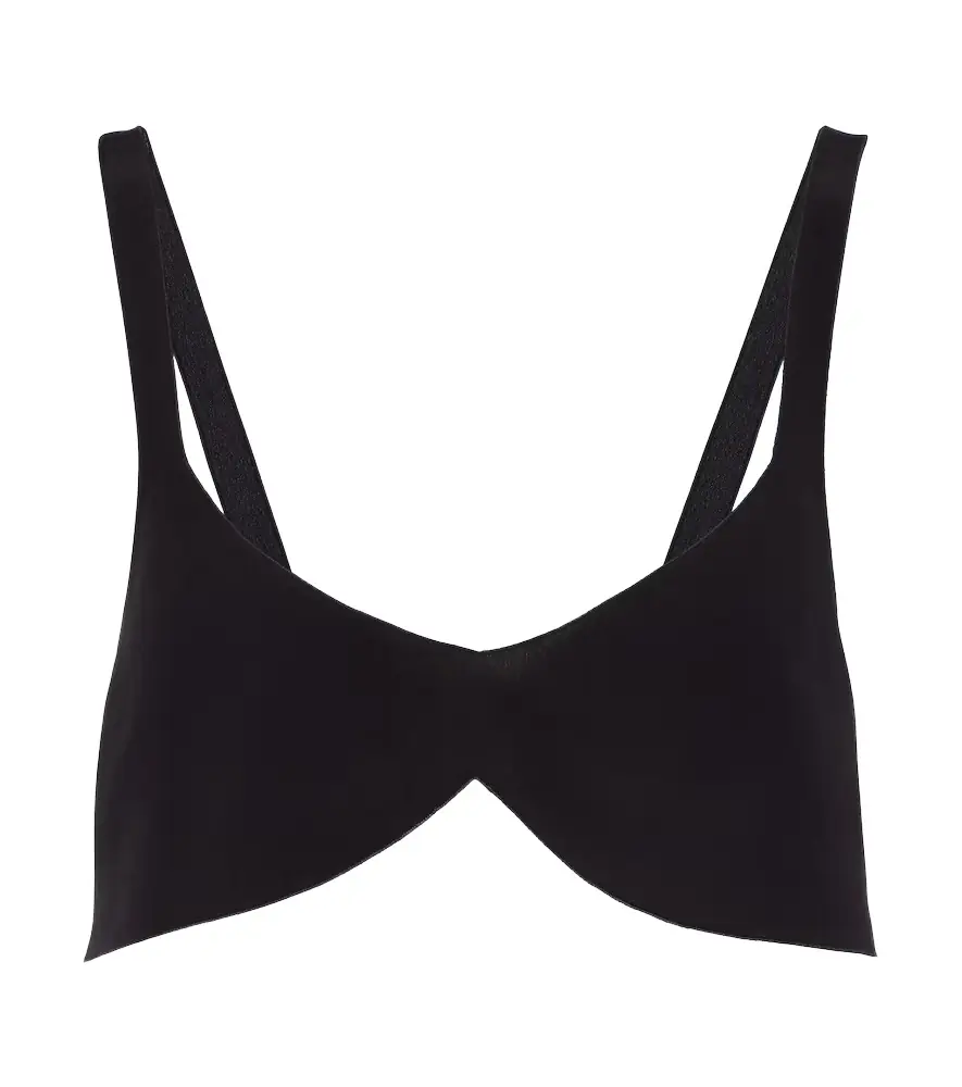 Prada Oversized silk crêpe de chine bra top