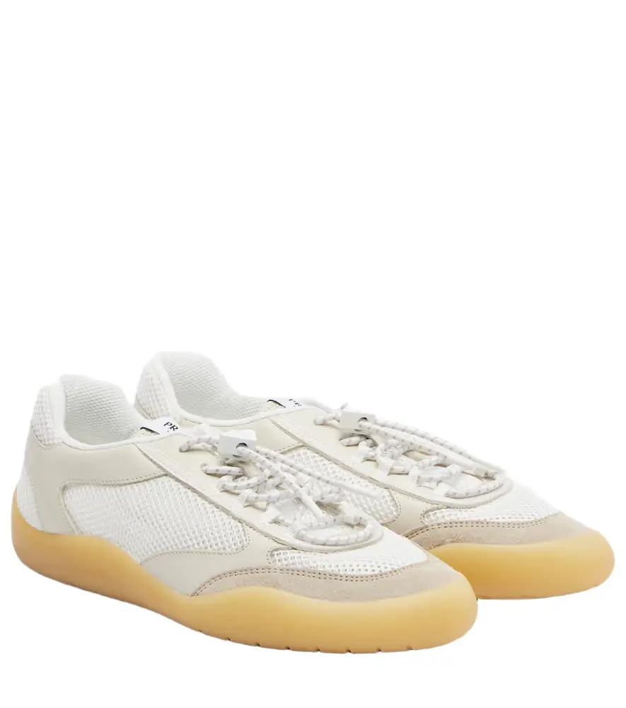 Prada Speedrock leather-trimmed sneakers