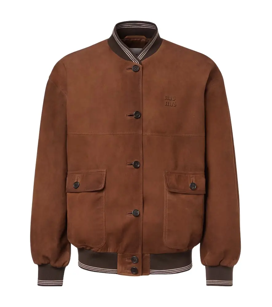 Miu Miu Suede bomber jacket
