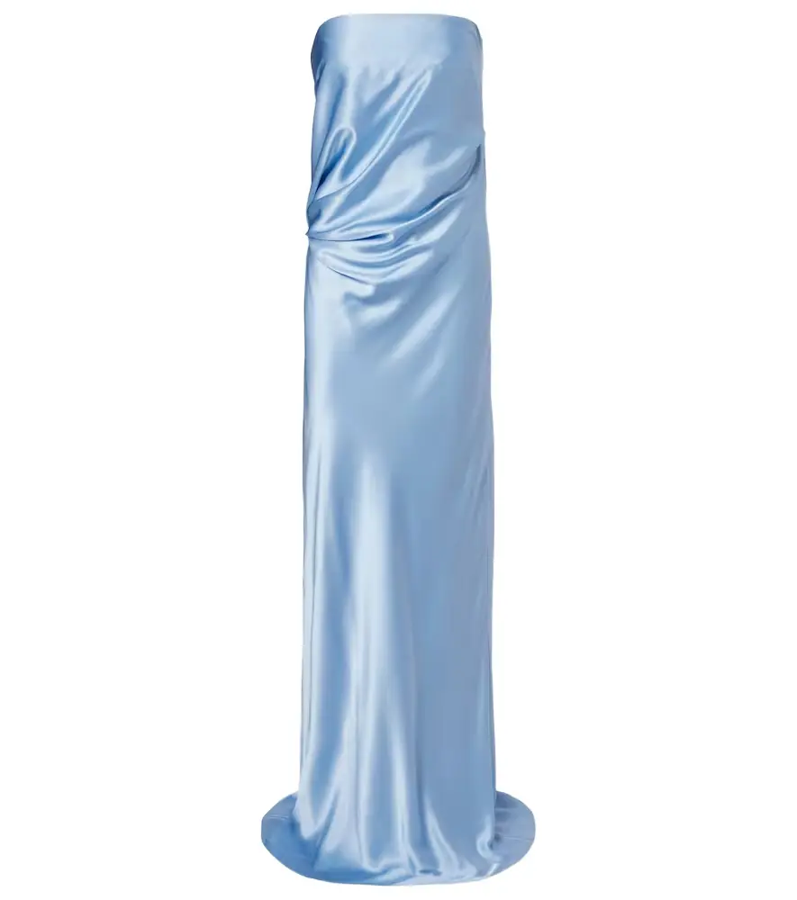 The Sei Draped silk charmeuse bustier gown