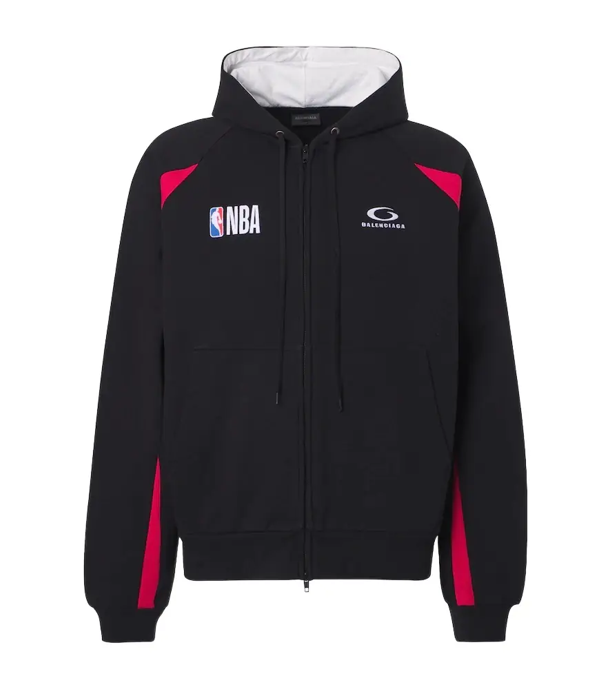 Balenciaga x NBA logo cotton fleece hoodie