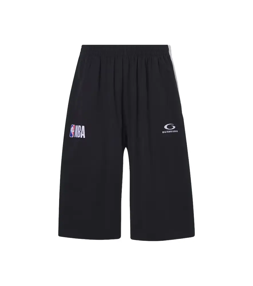 Balenciaga x NBA logo cotton fleece shorts