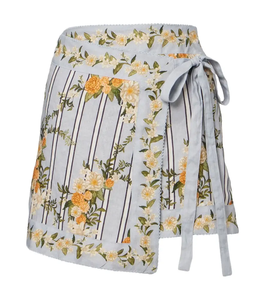 Agua by Agua Bendita Luna floral linen beach cover-up