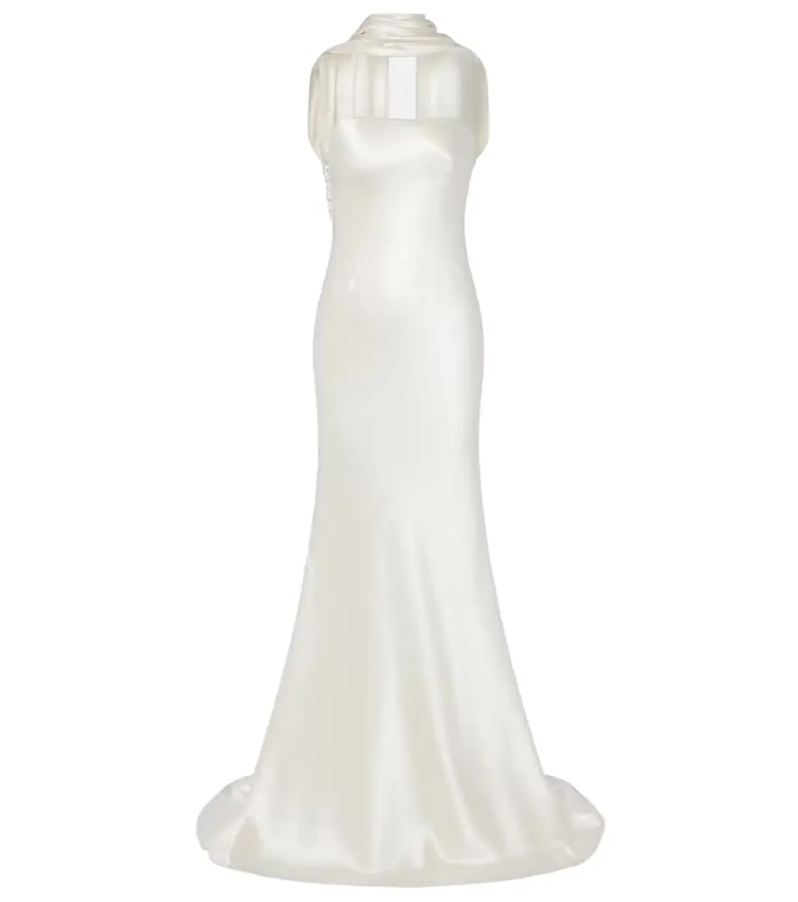 Danielle Frankel Bridal River silk and wool bustier gown