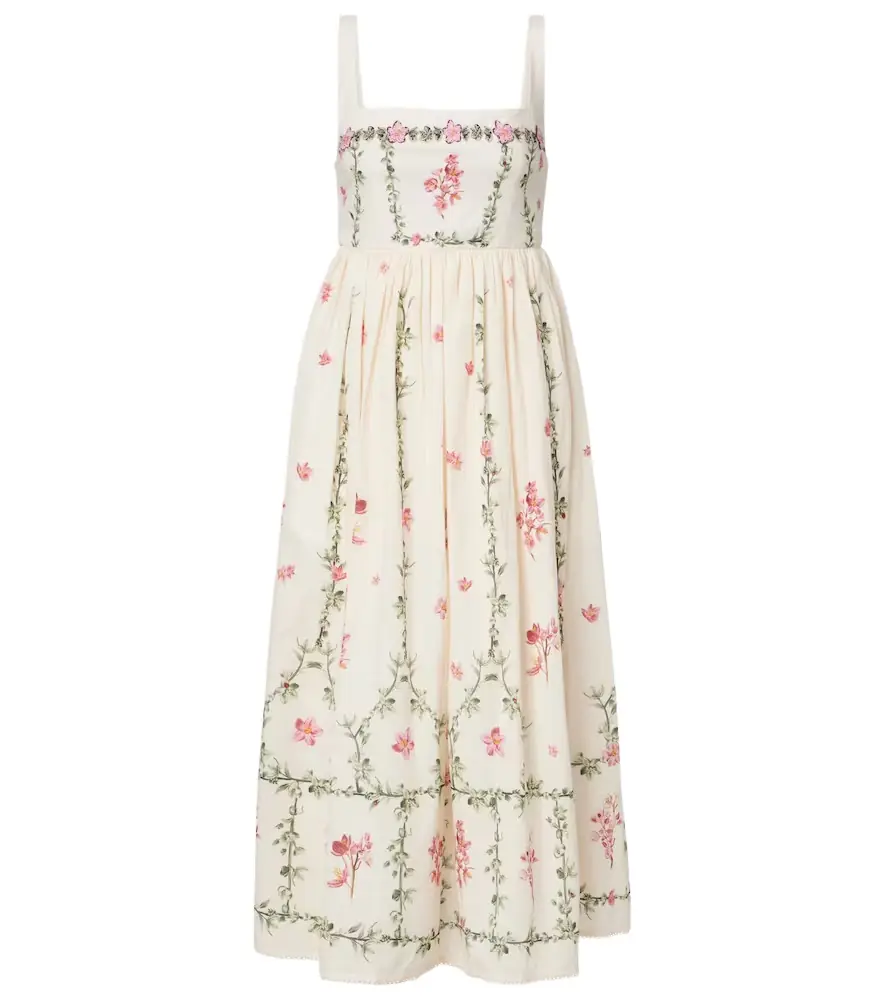 Agua by Agua Bendita Barbara floral cotton midi dress