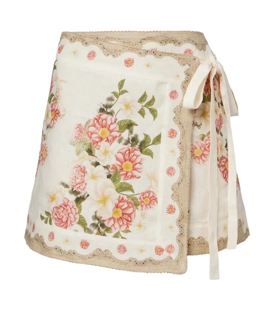 Agua by Agua Bendita Luna floral linen beach cover-up