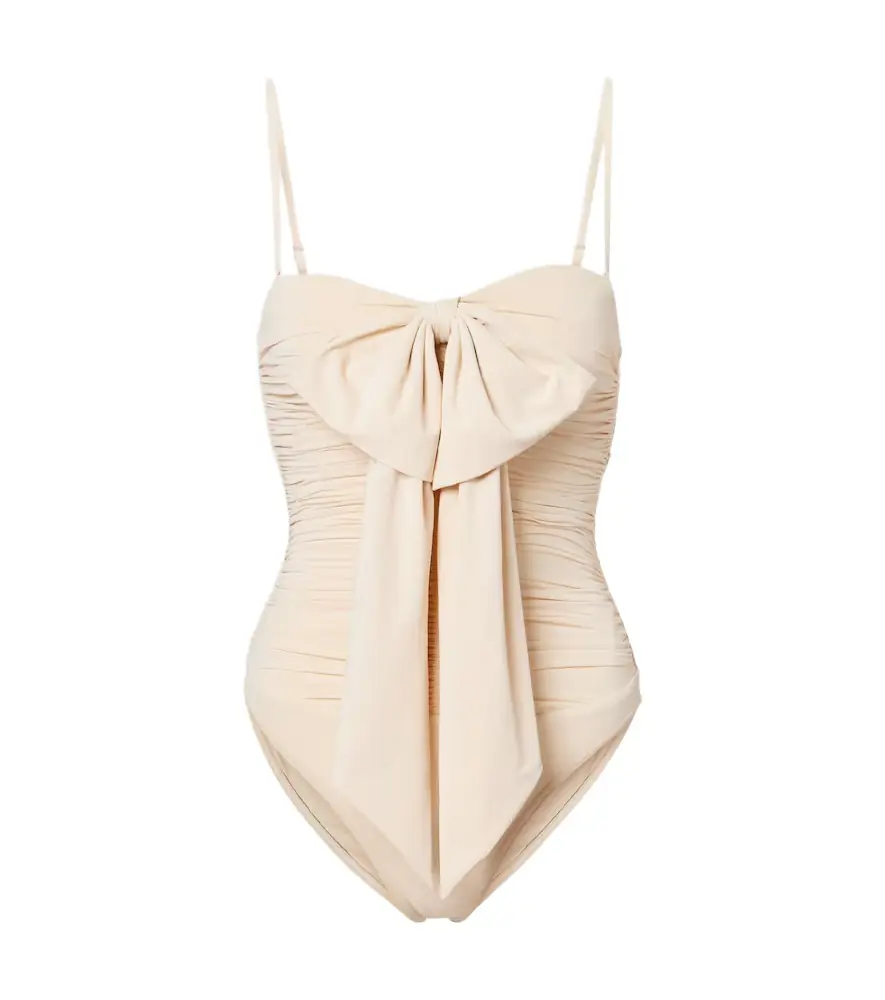 Zimmermann Como bow-detail draped swimsuit