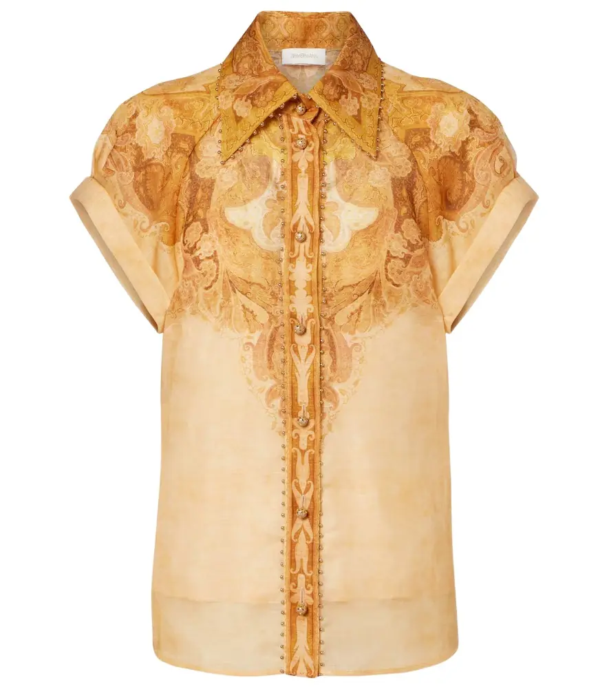 Zimmermann Como paisley linen and silk shirt
