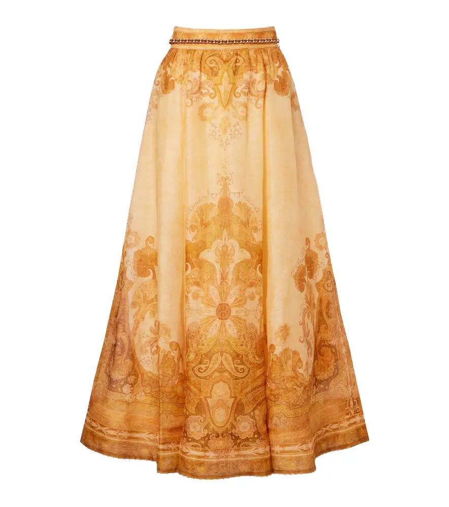 Zimmermann Como paisley linen and silk maxi skirt