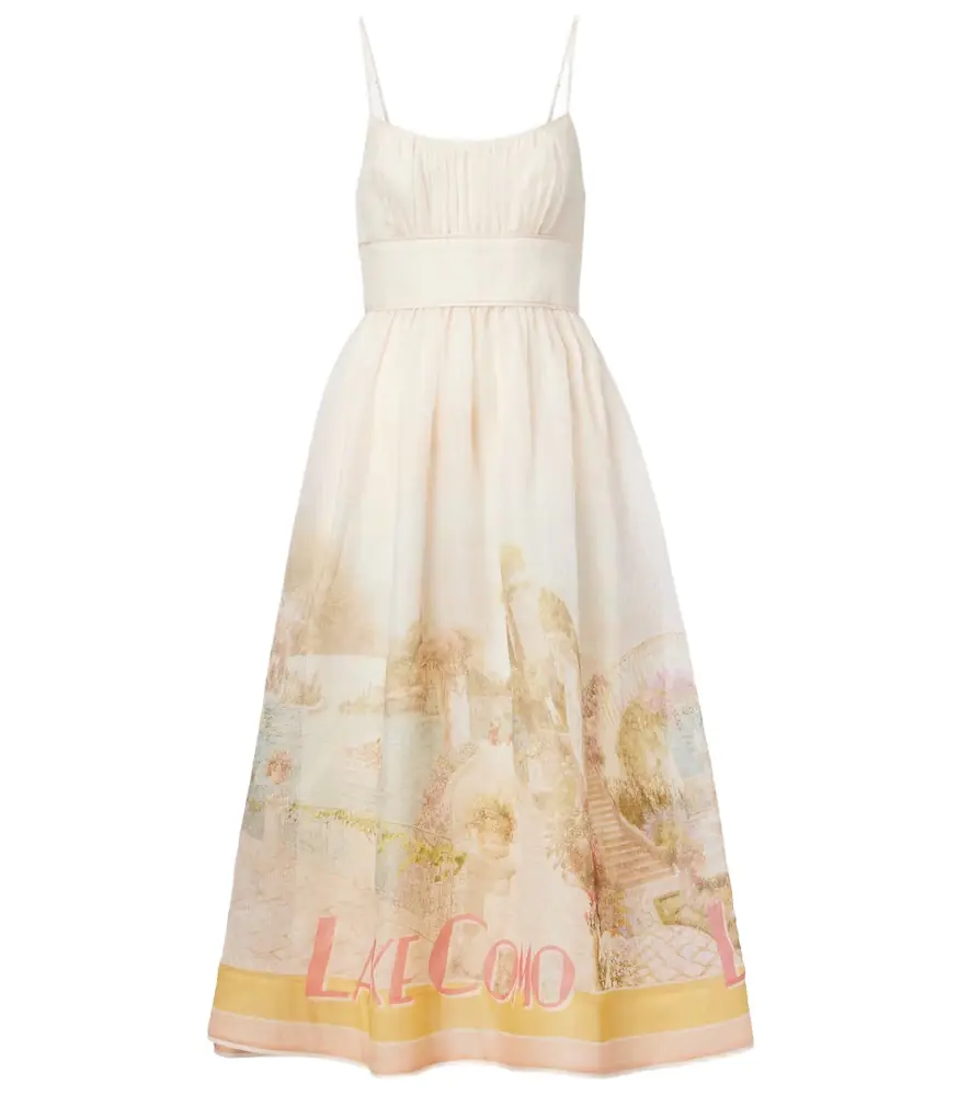 Zimmermann Como printed linen and silk midi dress