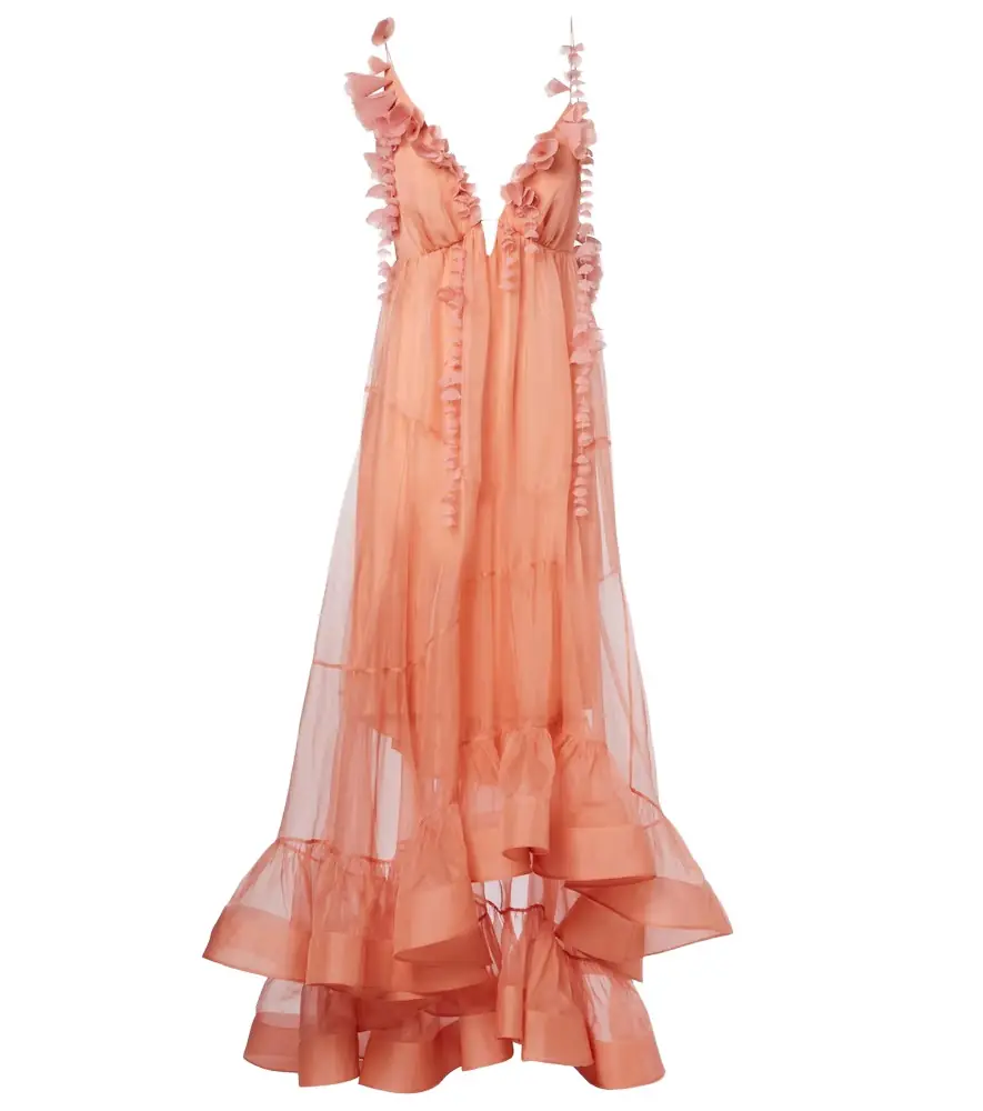 Zimmermann Como floral-appliqué silk maxi dress