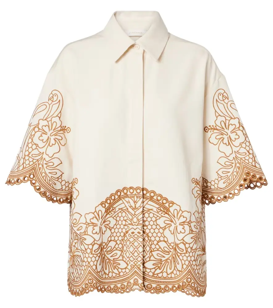 Zimmermann Como embroidered cotton shirt