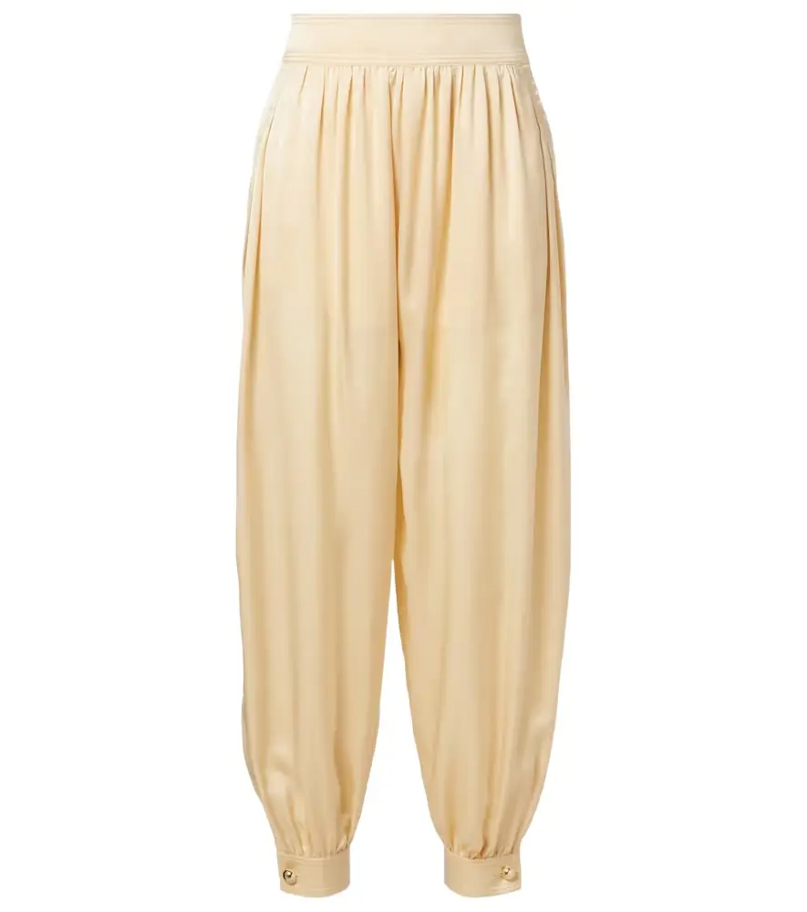 Zimmermann Como silk satin tapered pants