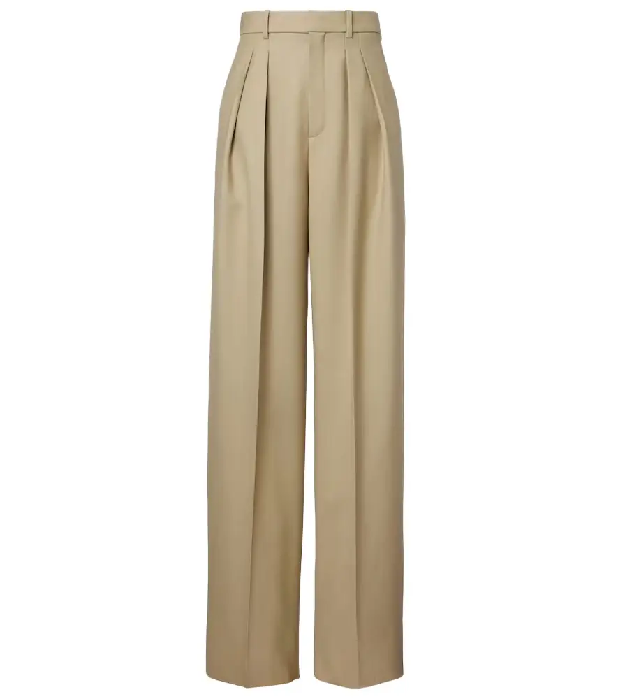 Saint Laurent Wool and silk wide-leg pants