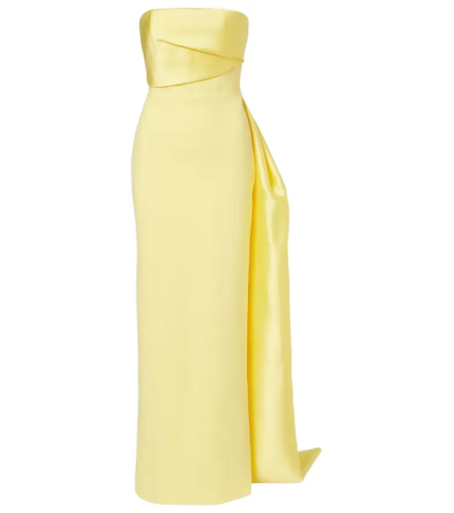 Solace London Kinsley draped strapless gown