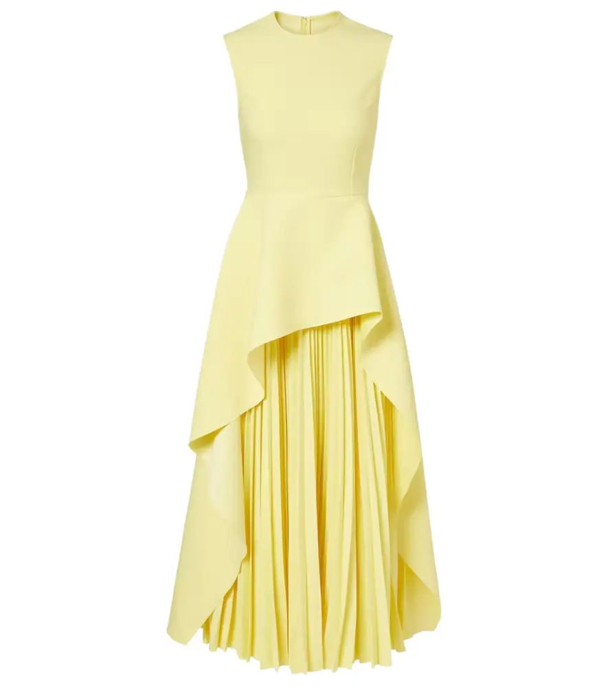 Solace London Severny draped pleated midi dress