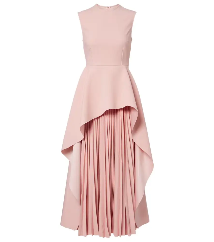Solace London Severny pleated layered midi dress