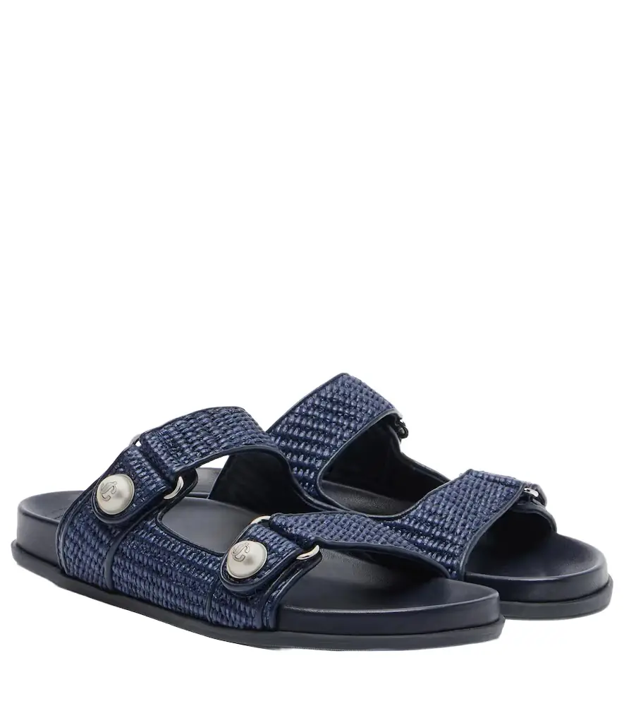 Jimmy Choo Fayence raffia-effect sandals