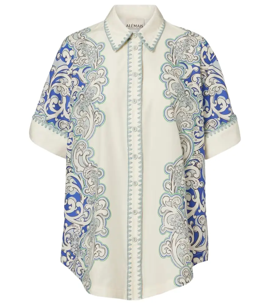 Alemais Alémais Printed cotton and silk shirt