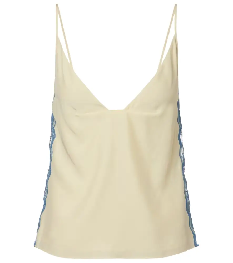 SIR Lace-trimmed silk camisole