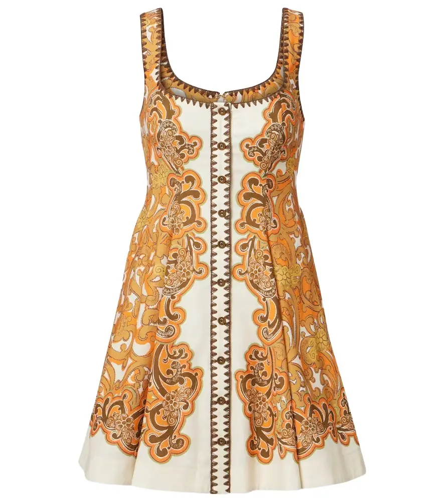 Alemais Alémais Printed linen and cotton minidress