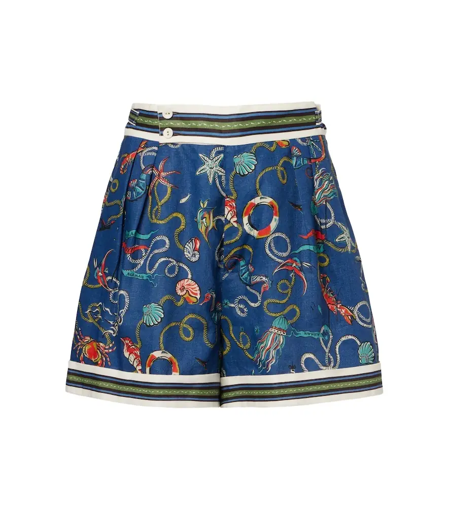 Alemais Alémais Cove printed linen shorts