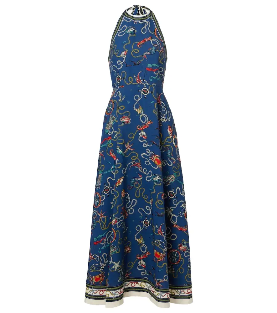 Alemais Alémais Cove printed halterneck maxi dress