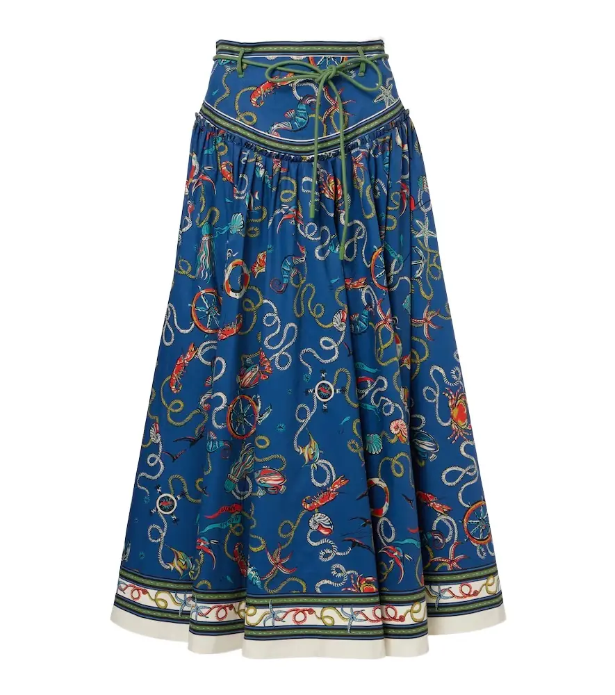 Alemais Alémais Cove printed cotton midi skirt