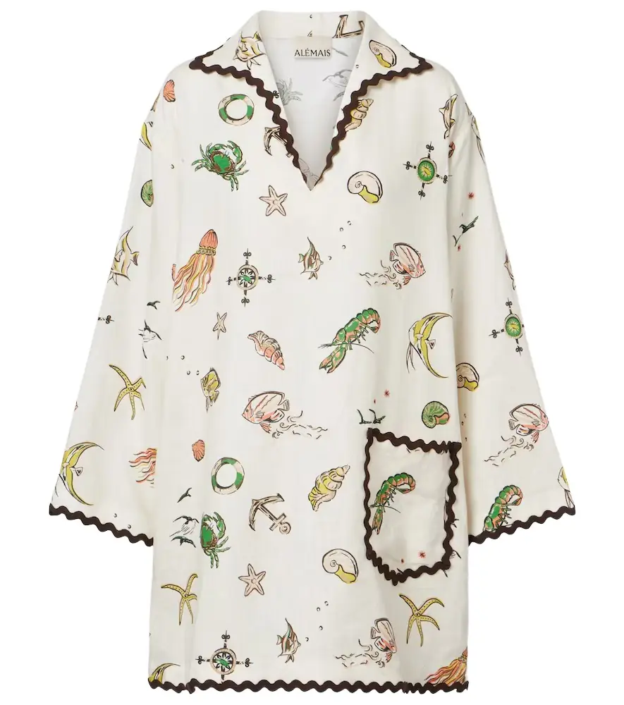 Alemais Alémais Printed linen minidress
