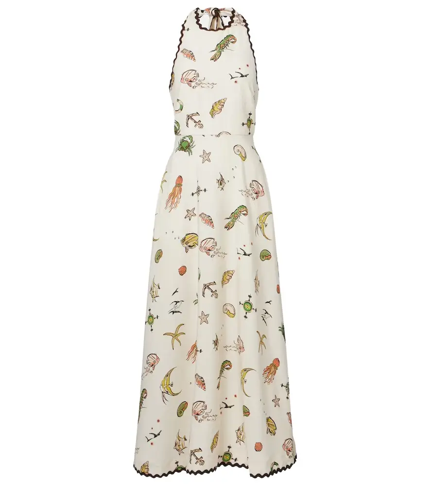Alemais Alémais Printed halterneck maxi dress